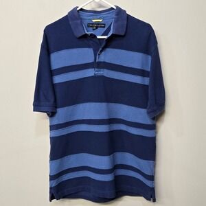 Tommy Hilfiger Polo Rugby Shirt Men Large‎ Short Sleeve Striped Preppy Retro Y2K